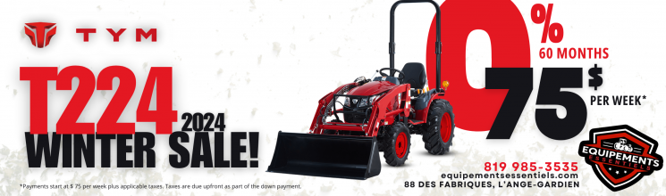 Own the TYM T224 with 0% Financing for 60 Months!